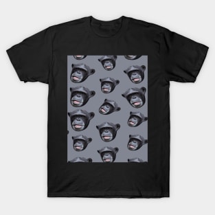 1980s funny ape monkey grey black chimpanzee T-Shirt